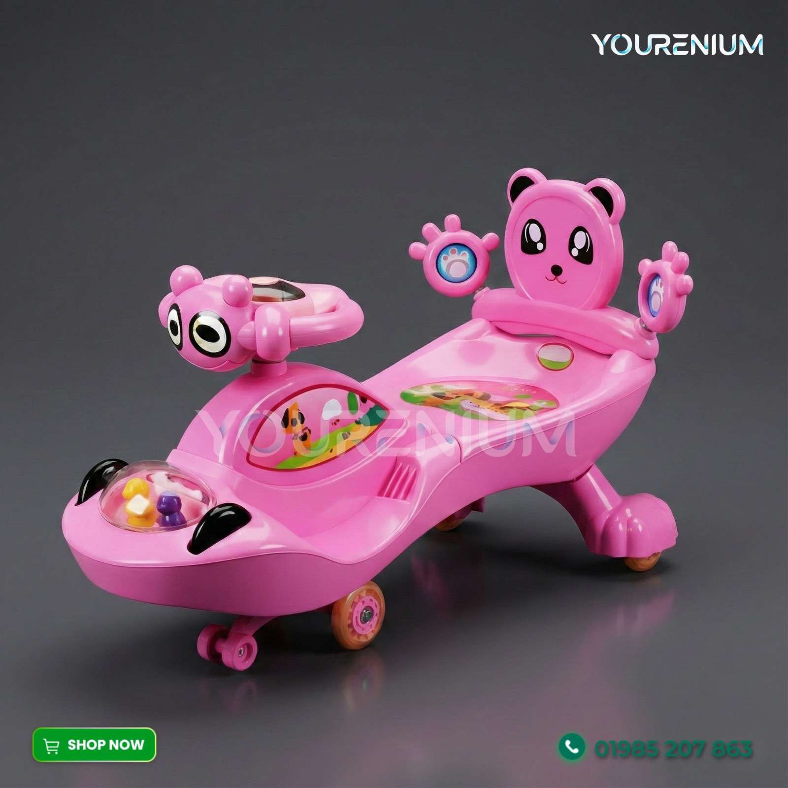Baby Auto Swing Car-603 |  Swing Car with Light & Music | Yourenium